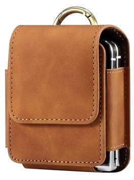 Galaxy Z Flip 5G Sacoche Ceinture Cuir, Sac de Ceinture Cuir Telephone Universel Homme Housse de Transport Portefeuille Sac Banane Compatible avec Motorola Razr/Huawei P50 Pocket/SM-F7070/F7000/F7110