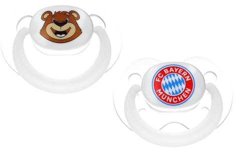 FC Bayern München Schnuller - Glow in the Dark - 6-18 Monate nachtleuchtend Silikon 2er Set FCB