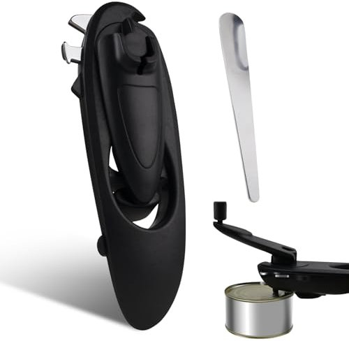 MEGAVOW 8-in-1 Can Opener Handheld Heavy Duty with Mini Spoon, Can Openers with Multifunctional Bottle Opener, Kitchen Tool Gadget Accessorie for Seniors and Weak Hands
