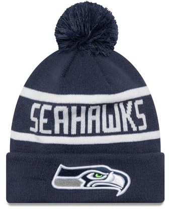 New Era American Football Seattle Seahawks Wintermütze Beanie Strickmütze Teamlogo NFL blau - One-Size