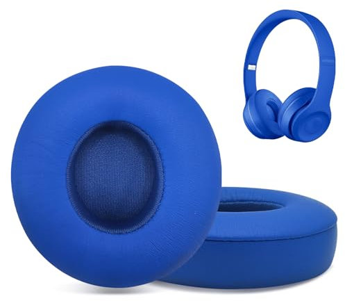 Cuscinetti auricolari di ricambio per Beats Solo 2 e Solo 3 Wireless On-Ear Headphones, Ear Pads, Cuffia Padiglioni auricolari Cover con morbida pelle proteica - Blu