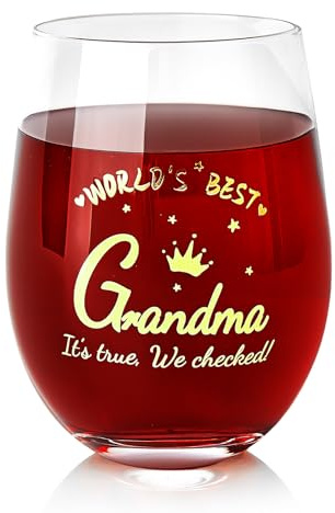 TOONGEEN Geschenke für Oma von Enkelin, Enkel, Oma Geburtstag Weihnachten Geschenke Glas, Muttertag Oma Geschenke von Enkelkindern, 540 ml