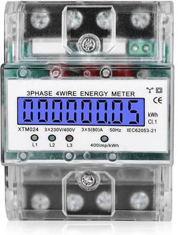Stromzähler Hutschiene: Drehstromzähler Geeicht Stromzähler mit LCD-Display, Stromzähler 3 Phasen Stromzähler Hutschiene 230 / 400V 5-100A für DIN Hutschiene Zwischenzähler Strom Geeicht