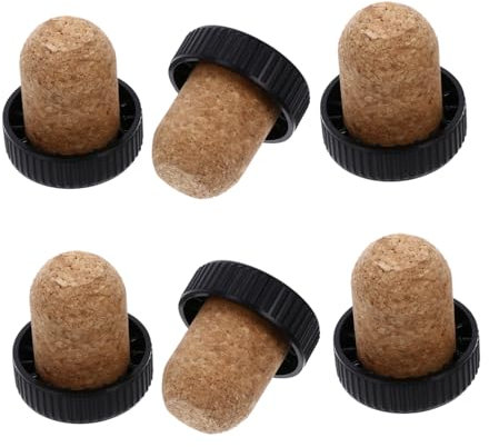 PRETYZOOM 6 Piezas Corcho tapón sellador tapón de Vino Mini Vino Tapones para sellar Botellas de Vino minibebidas Fundas de plástico Funda Botella tapón de Botella Suministros de Vino Madera