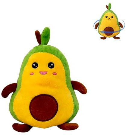 Niedliches Avocado Plüschtier, gefülltes Avocado-Obst-Plüschtier, Avocado Kuscheltier Squishmallow 20cm - Plüsch Kissen und XXL Avocado Squishmallow, Doppelseitiges Ausdruck Kuscheltier