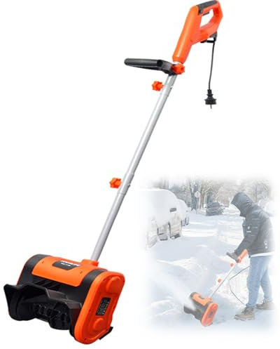 Spazzaneve Elettrico, Spazzaneve Elettrico da 1800 W con Cavo, Spazzaneve Plug-in 220V Spazzatrice da 3500 Giri/min, Larghezza di Sgombero 30Cm, Distanza di Lancio 8 M Pala da Neve per Patio, Coperta