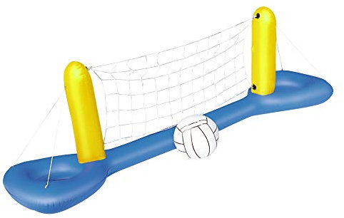 Hanzete Inflatable Volleyball Net 96.1 x 25.2 inch Volleyball Inflatable Pool Float Set for Kids Adults Swimming Game Toy Summer Floats