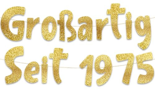 Glitzer-Banner mit Aufschrift Großartig Seit 1975, Party-Dekorationen und Zubehör für 50. Geburtstag