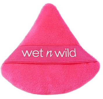 Wet n Wild Powder Puff, Applicateur Réutilisable et Lavable pour Fondre Poudres Libres ou Compactes, Crayon à Lèvres à Fibres Velours Douces, Forme Triangle pour Application Précise