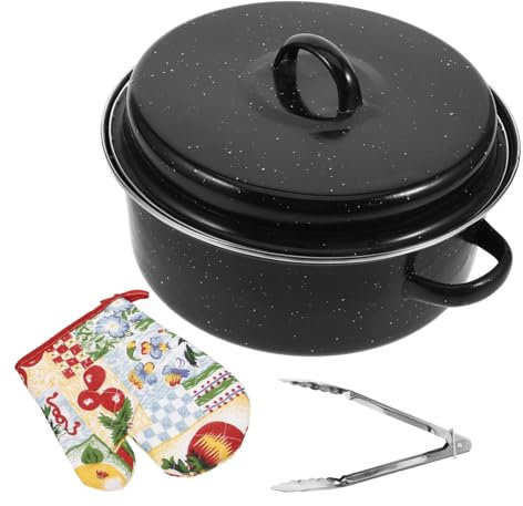Cabilock Multifunktionaler Leicht Wärmeverteilung Gleichmäßige zu Reinigen Bräter aus Emaille Roasting Pan für Truthahn für Küche und Thanksgiving