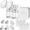 Tire-lait électrique avec 8 poches de poitrine, plusieurs modes, compact et portable, indolore, rechargeable, sans BPA, écran LED