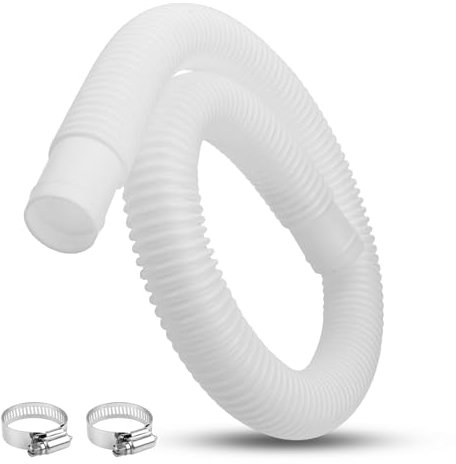 Poolschlauch Ø 32mm 1-1/4Schlauch für Poolpumpen,90 cm Schwimmbadschlauch 32mm Für Filterpumpe und Schwimmbad, Auch für In'tex Co'leman Sum'mer Wave Schwimmbadschlauch Mitgelieferten Schlauchschellen