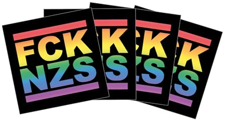 FCK NZS Regenbogen Sticker Paket (30, 50, 100, 300 oder 500 Stück) 7,4cm x 7,4cm