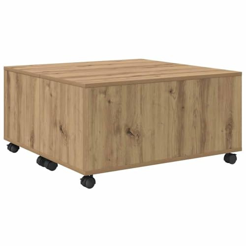 vidaXL Coffee Table Artisan Oak 75 x 75 x 38 cm Engineered Wood, Living Room, Square, Modern Coffee Table, Functional For Magazines, Unique Design, Indoor Use Furniture