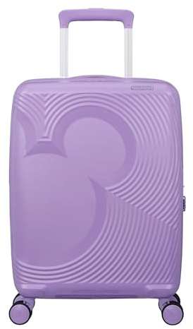 American Tourister Mickey Magic - Carry-on Suitcase 55 x 40 x 20/23 cm - Hard Shell Cabin Trolley for Ryanair, easyJet & Most Airlines, 37/44 L, Mickey Soft Lilac