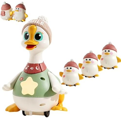 LUCKKY Little Duck Family, Little Duck Family Tummy Time, Tummy Time Ente Familienspielzeug, Schwingende Enten-Bauchzeit, Ente Musik Kinderspielzeug, leuchtendes und Musik Enten-Bauchzeitspielzeug