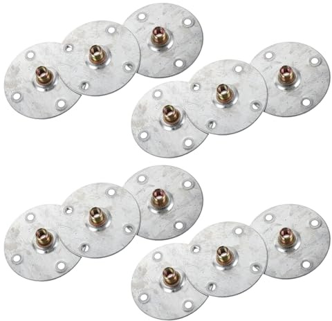 MAGICLULU 12 Stück M8 Eisen Montageplatten für Möbelbeine Stabile Befestigungswinkel für Sofa Stuhl und Tischbeine Verschleißfest Einfache Montage