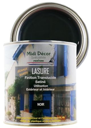 Rustins Wasser-Lasur, matt, für alle Arten von Holz und Metallen innen und außen, 35 m² (2,5 l, schwarz)