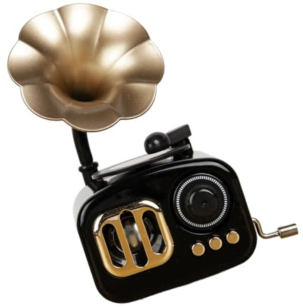 NUEAYMS Nostalgischer Melodien-Spieler, kleine Handkurbel, Grammophon, Spieluhr, antikes ästhetisches Ornament, Wohnzimmer, Schlafzimmer, Dekoration, antiker Telefonograph-Sammler