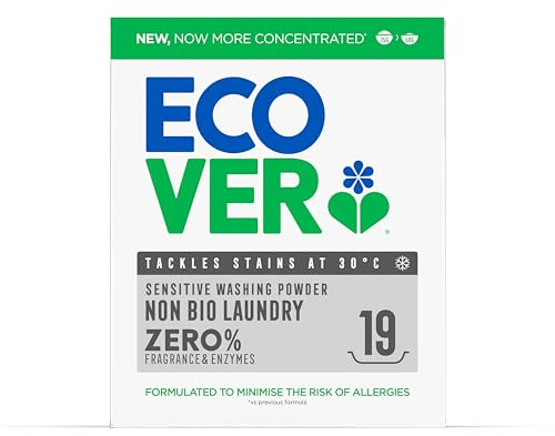 Ecover Zero Non-Bio Laundry Powder, Sensitive Skin, 19 Washes, 950g