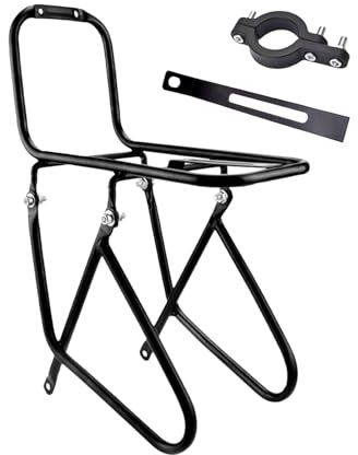 Bicycle Front Rack - Cargo Luggage Bag Holder Shelf, Multi-Functional Mountain Bike Pannier Rack, Front Racks for 33-42mm Fork Diameter Bicycles Touring Commuting Traveling
