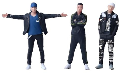 Fiocias 3 Teiliges Set Figuren Im Maßstab 1:64 für Architekturdioramen Und Fotografie Requisiten