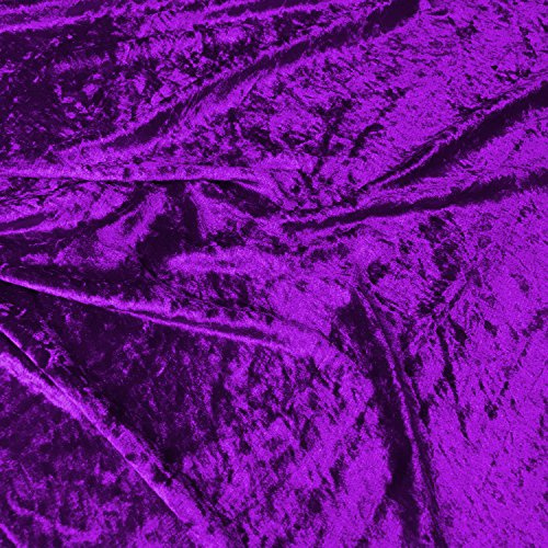 Premium Crushed Velvet, Craft Dress Fabric Curtain Material 60 - 150cm Width (Purple)