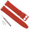 Ultradünnes Uhrenarmband, 16 mm, wasserfest, aus Silikon, Ersatz für Swatch 16mm rot
