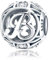 FOREVER QUEEN Alphabet Buchstabe B Charm Bead mit klaren Zirkonia kompatibel für europäische Armbänder 925 Silber Sterling Charm Anhänger,BJ09121-B MEHRWEG