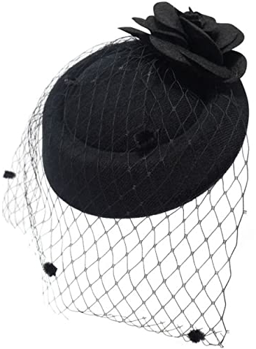 Ro Rox Chapeau de Classique Vintage 1950's Fascinator Ruby Rose pour Femme, Taille Unique, Noir