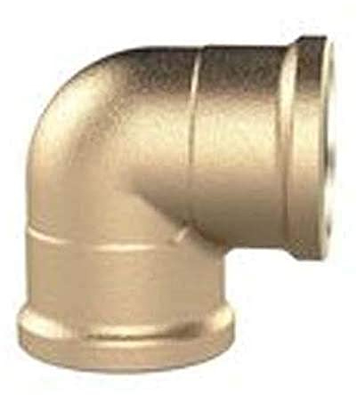 RIEGLER WST20MS90II Messing blank Winkelstück, 90° Winkelstück, Innen/Innen, G 2 Gewinde, 16 bar Betriebsdruck