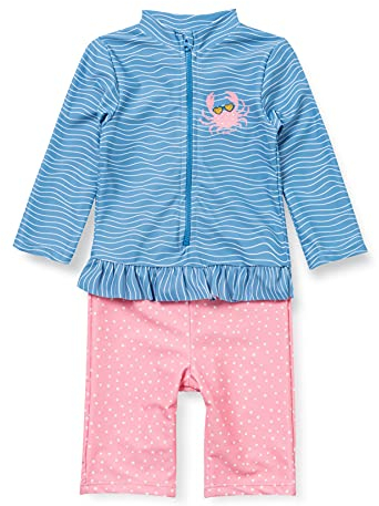 Playshoes UV-Schutz Einteiler Unisex Kinder Badeanzug Schwimmanzug Badebekleidung, Krebs Langarm, 74/80