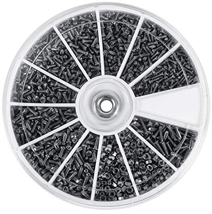 12 Tipi Viti e Dadi,Set di 600 pezzi,Kit Di Viti e Bulloni in Acciaio Inox,Dadi Micro M1 M1.2 M1.4 M1.6 Set di Viti in Miniatura,Ottimo per Occhiali e Orologi Riparare