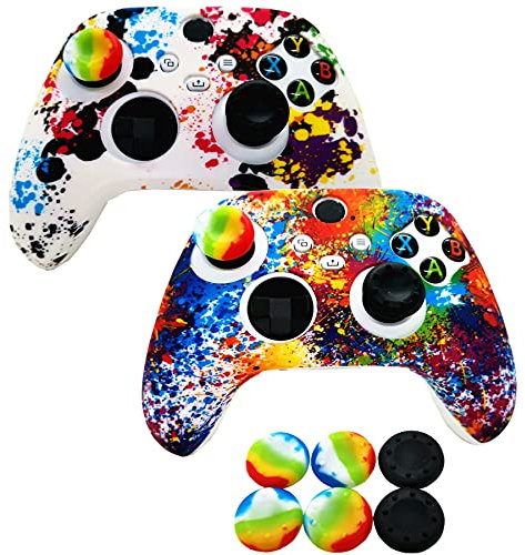 2 pz Silicone Skin Grip Cover per Xbox Series X/S Controller, protezione in gomma per Xbox Series X/S (6pcs Thumb Joystick Grips) (Serie X/S-1)