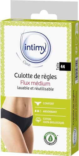 INTIMY CARE - Culotte de Règles Taille 44 - Flux Medium - Culotte Menstruelle 95% Coton Bio Lavable/Réutilisable - 1 Unité