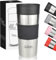 Milu Thermobecher mit Gravur - 350ml - Geschenkidee personalisiertes Geschenk Geburtstagsgeschenk Weihnachten für Männer Frauen Mama Papa Freundin (350ml, Schwarz)