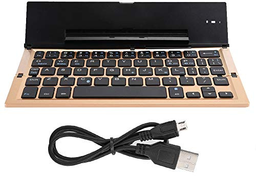 Sxhlseller Tastatur Aus Aluminiumlegierung, Faltbares Quadrat Gold mit Ständer für Bluetooth, Tragbares PC-Zubehör Praktisch