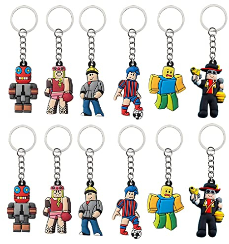 YGCHEN Roboter Schlüsselanhänger Kindergeburtstag Schlüsselring Videospiel Keychain Jungen Deko für Schultasche Schlüssel Bleistifttasche (12 Stücke)