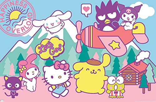 Trends International Hello Kitty and Friends - Happiness Overload Wandposter Schlafzimmer