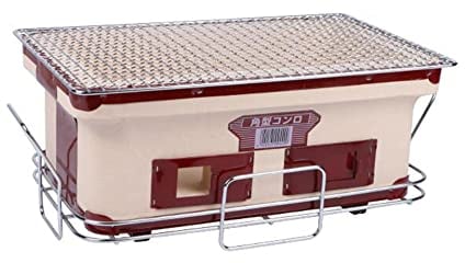 Ecoodisk Charcoal Grill, Rectangular Japanese Korean Ceramic Hibachi BBQ Table Grill Table Top Yakiniku Grill Inner Charcoal Grill40*24CM,B