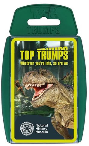 Natural History Museum Dinosaurs Top Trumps Card Game | Educational dinosaur battle cards, features jurassic stats and prehistoric facts, suitable for ages 3 and up..