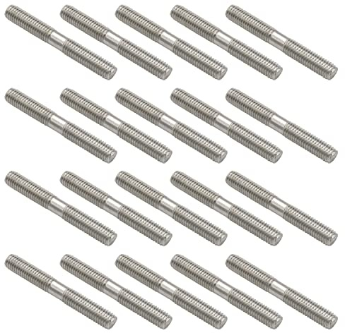 20 Pieces Stainless Steel Double End Threaded Stud Screw Bolt (M8 x 60mm)