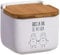 TIENDA EURASIA® Salero de Cocina de Porcelana con Tapa, Saleros de Cocina Originales y Modernos (Salero Frase 12 x 12 x 11 cm)