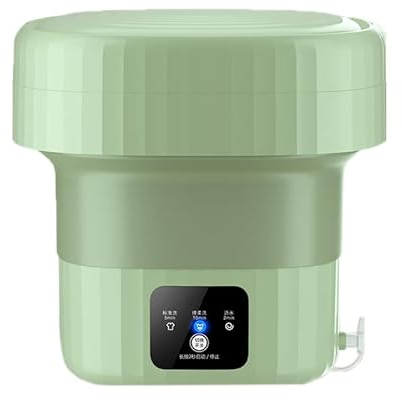 Machine à Laver Portable 6L, Mini Machine à Laver Pliante à Trois Fonctions, Nettoyage en Profondeur Bleu, Rotation en Forme de S pour Vêtements de Bébé Lingerie Chaussettes RV Voyage Dortoir(Vert)