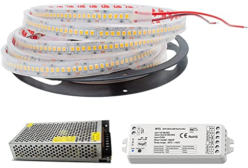 Planetitaly Smart Kit Streifen 1200 LEDs 120 W 24 V IP67 WiFi kompatibel Amazon Alexa Google Licht Duschkabine Sauna Garten Terrasse Weg