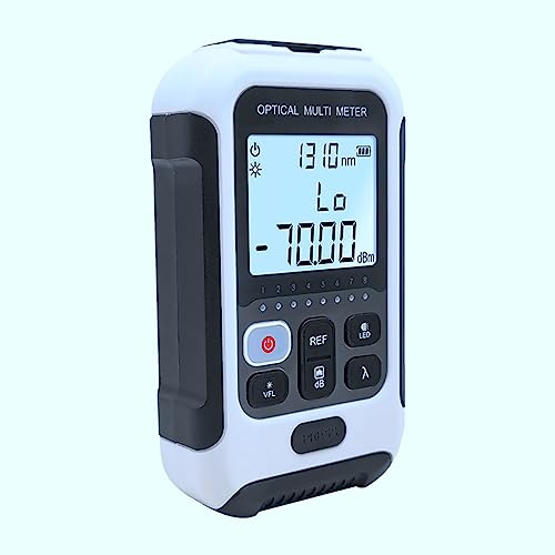 Compteur de Puissance Optique, 3 en 1 Compteur de Puissance à Fibre Optique avec 10 Longueurs D'onde FC/SC/ST Testeur de Fibre à Interface Universelle avec étalonnage et Calcul