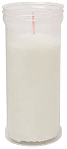 ACAN Tradineur - Velón santo mediano, vela litúrgica de parafina y cera vegetal, decoración de iglesias, cementerios, tumbas (Blanco, 13 cm)