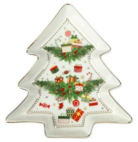 BRANDANI Vassoietto Elfomagia Albero di Natale in New Bone China