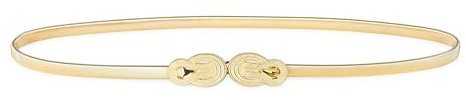BlackButterfly Metallic Elastic Stretchy Chain Belt (Gold/Rope, L)