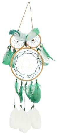 Yardenfun Owl Dream Catcher Wanddekoration Aus Eisen Mit Federn Handgefertigter Für Schlafzimmer Wohnzimmer Babyzimmer Meditation Und Mehr